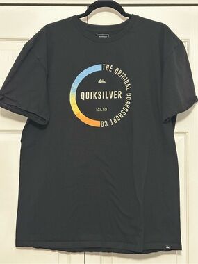 Quiksilver Graphic Logo Short Sleeve Tee T-shirt Regular Fit Black Size XL VGUC